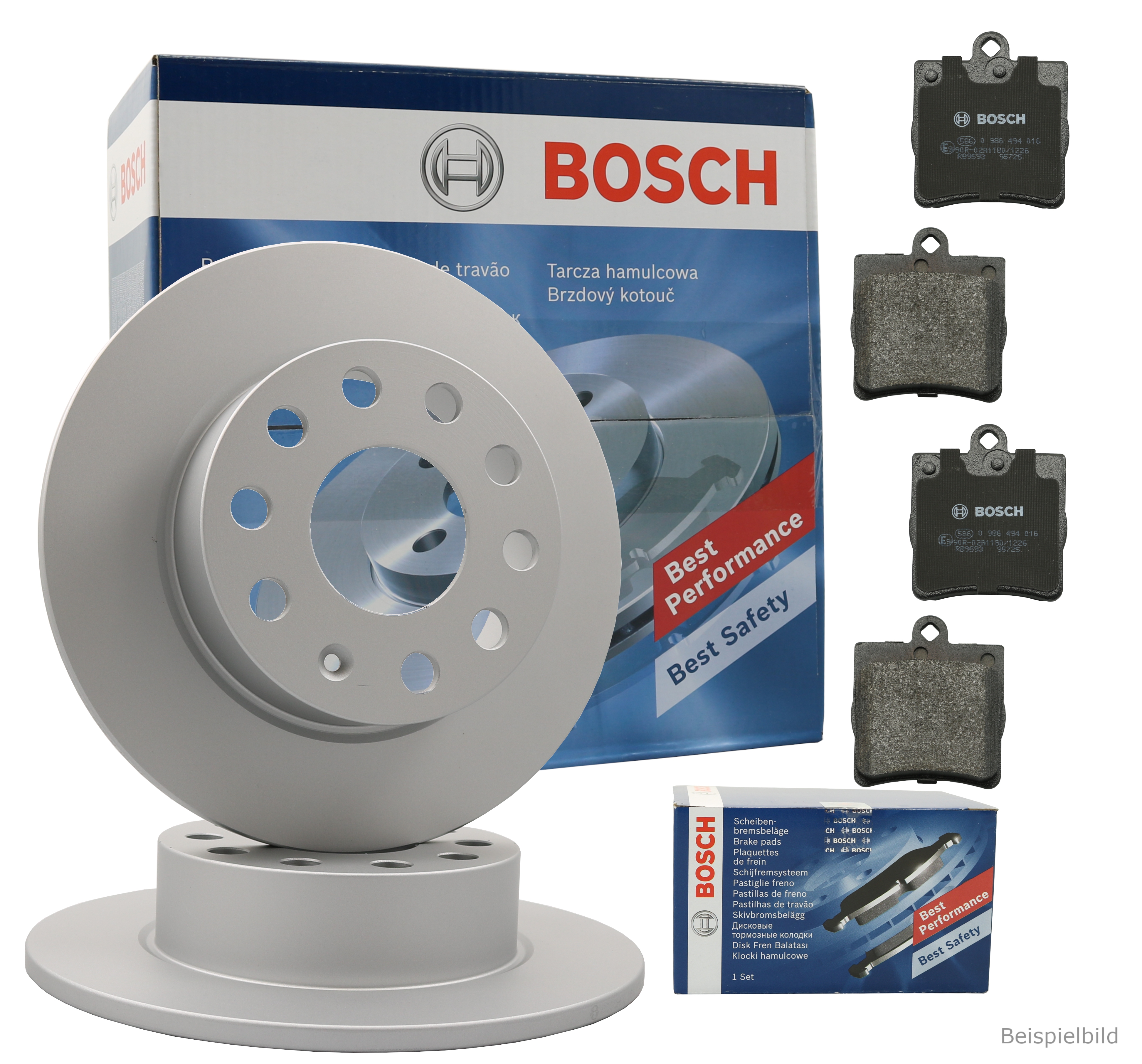 Bosch Bremsenset hinten Scheiben + Beläge MERCEDES-BENZ VITO / MIXTO Kasten