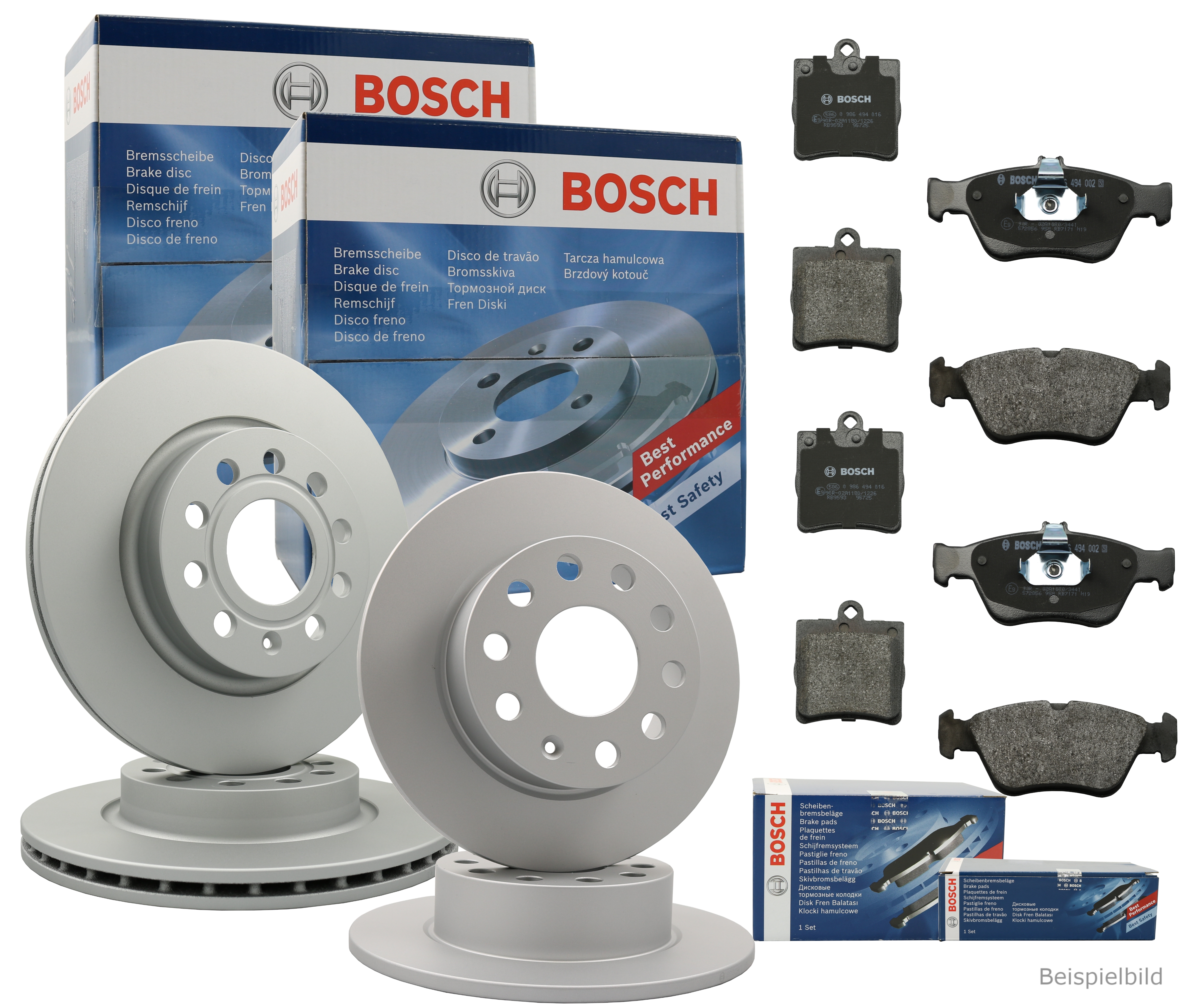 BOSCH Bremsenset Bremsscheiben + Bremsbeläge vorne + hinten MERCEDES-BENZ VITO