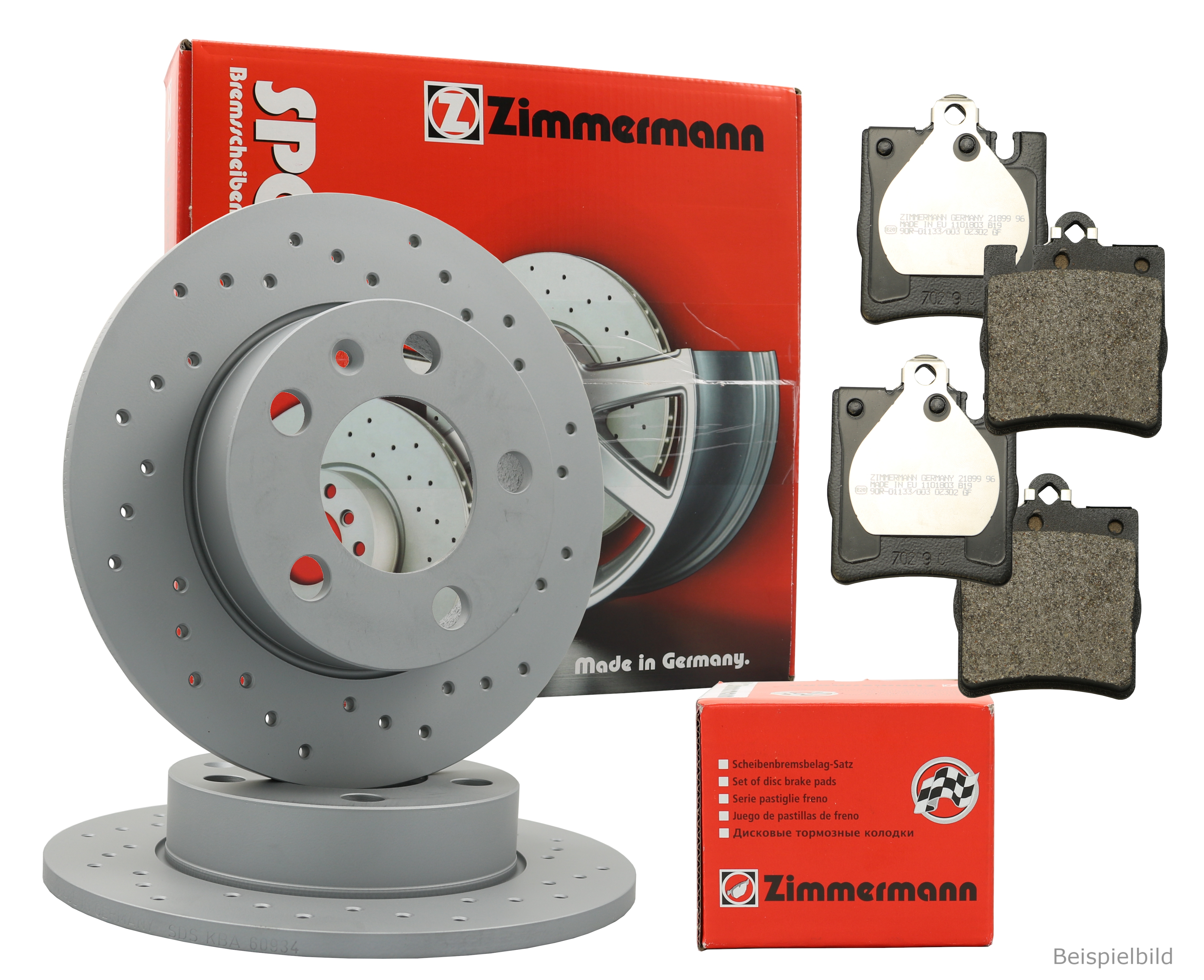 Zimmermann Bremsenset HA Sport Bremsscheiben + Bremsbeläge Mercedes W126 W123