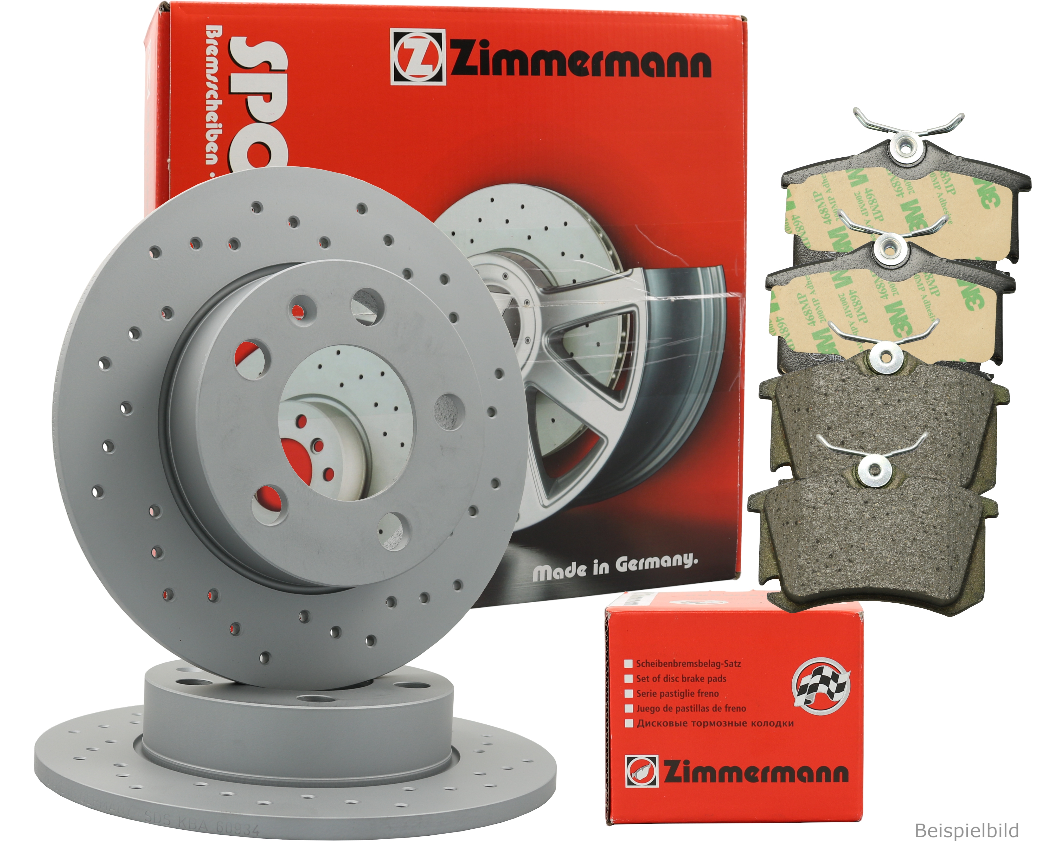 Zimmermann Bremsenset hinten Bremsscheiben + Bremsbeläge AUDI A4 8E2 B6 1.9 TDI