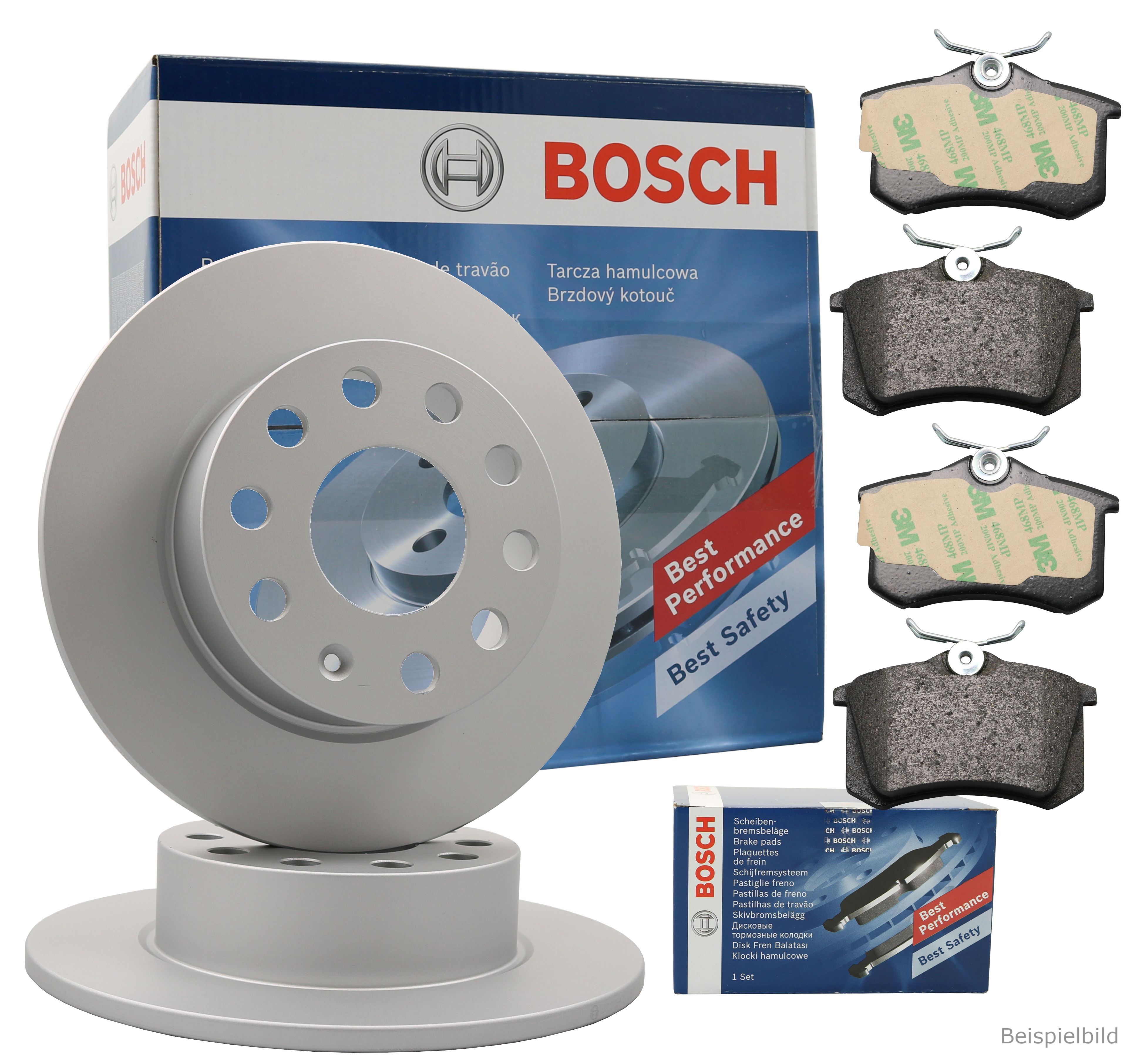 Bosch Bremsenset hinten Bremsscheiben + Bremsbeläge AUDI A6 Avant