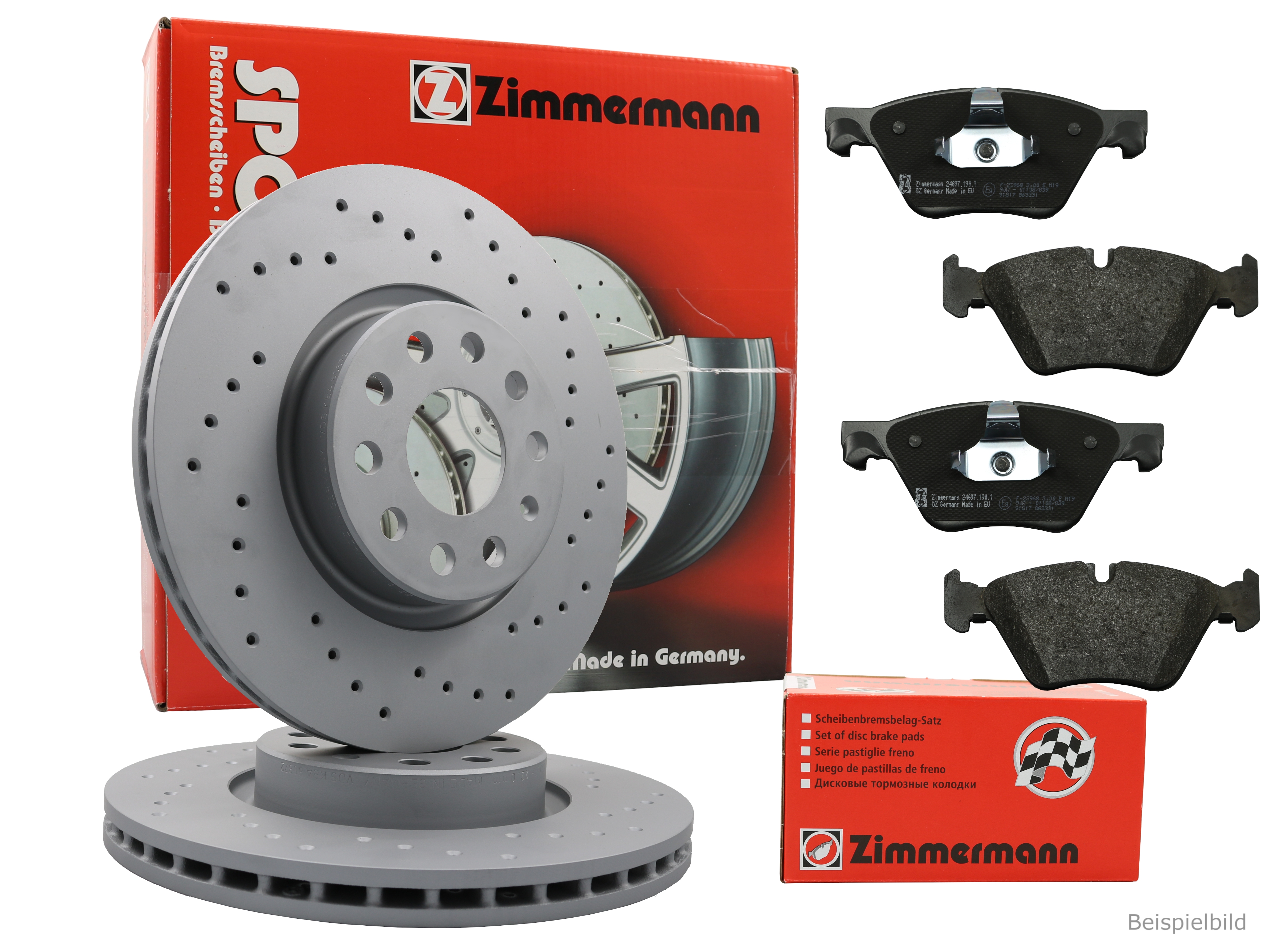 Zimmermann Bremsenset vorne Sport Bremsscheiben + Bremsbeläge BMW E65 E66 E67