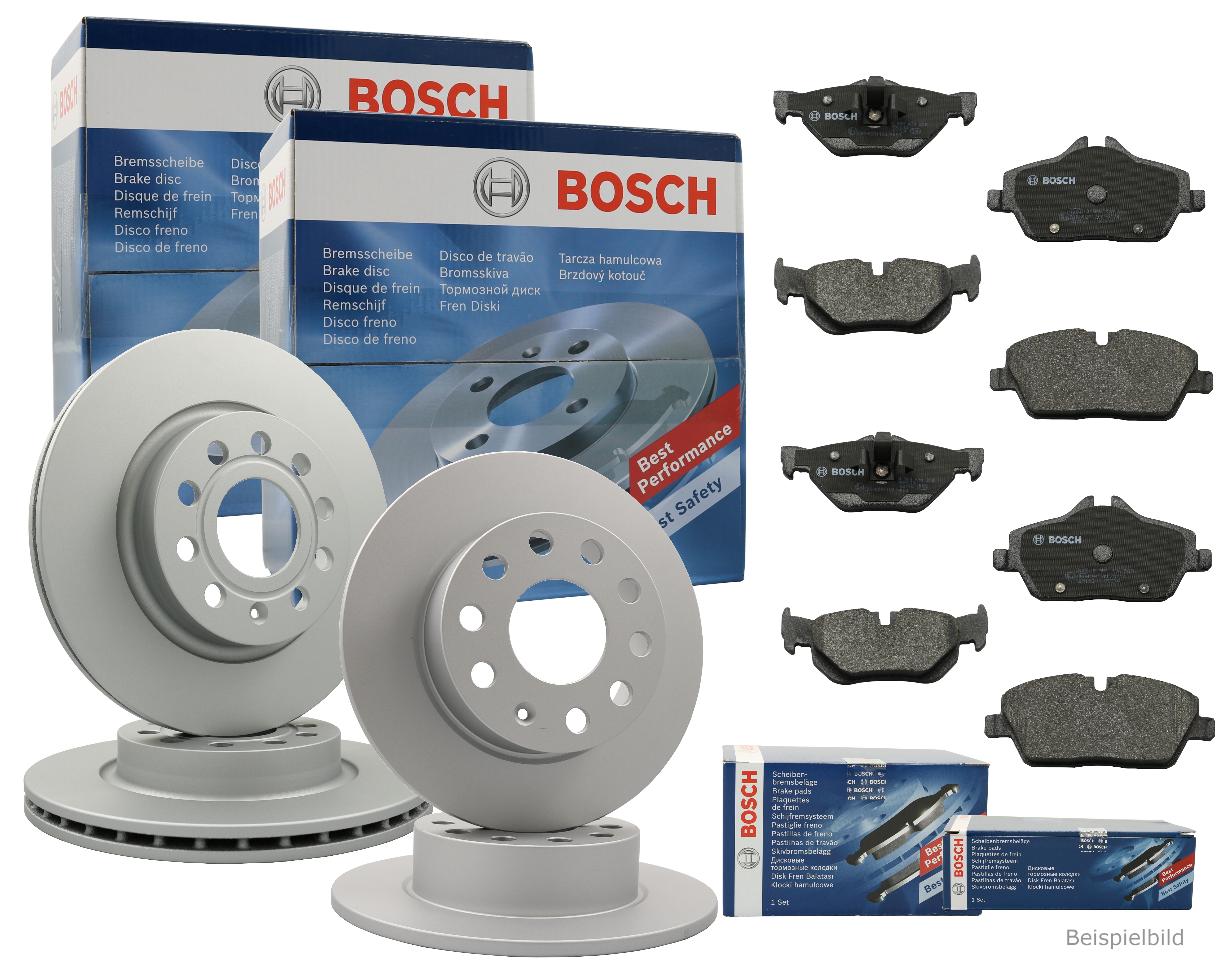 BOSCH Bremsenset Bremsscheiben + Bremsbeläge vorne + hinten BMW 5 F10 F11 6 F12