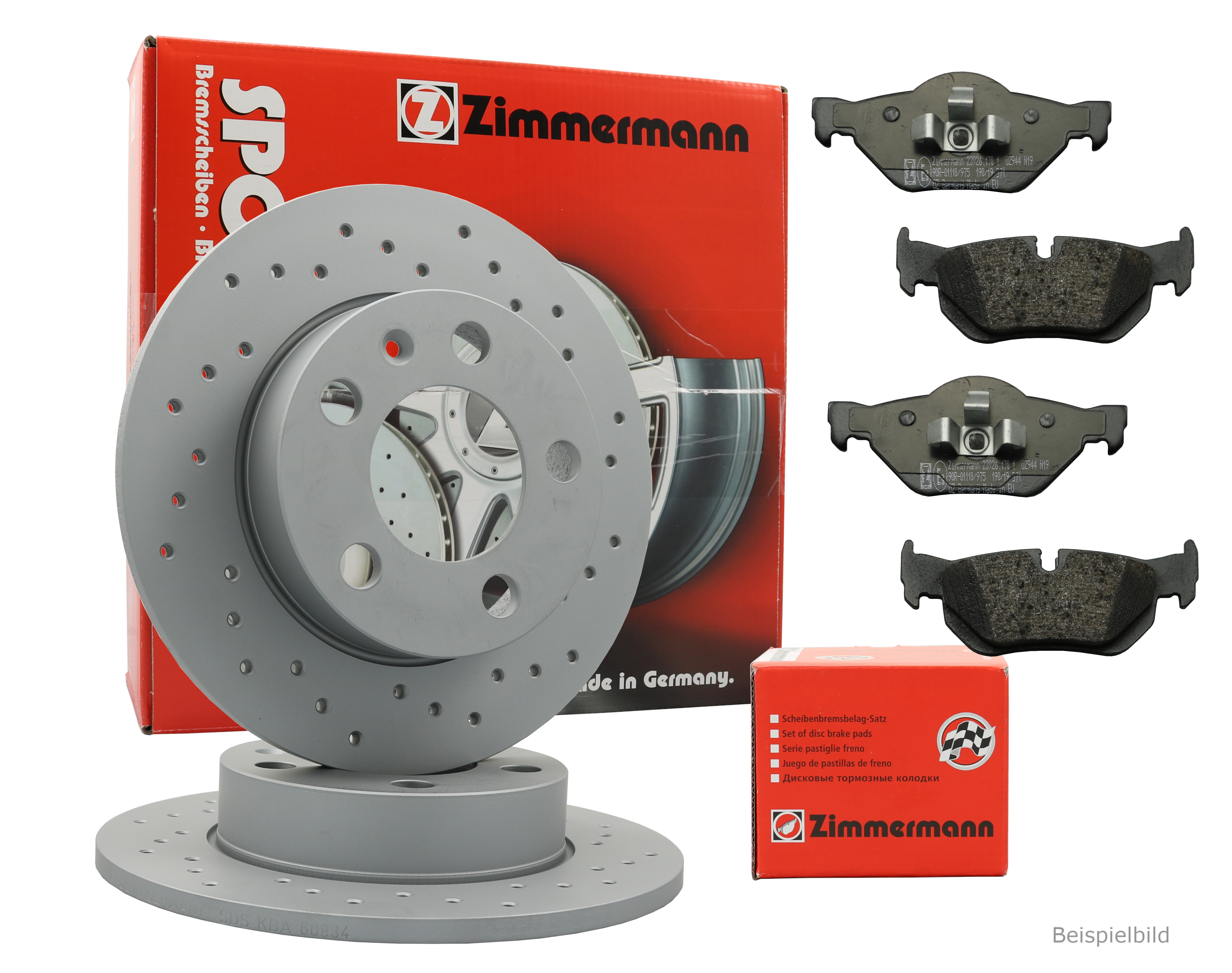 Zimmermann Bremsenset HA Sport Bremsscheiben + Bremsbeläge BMW E90 E93 E92 E91