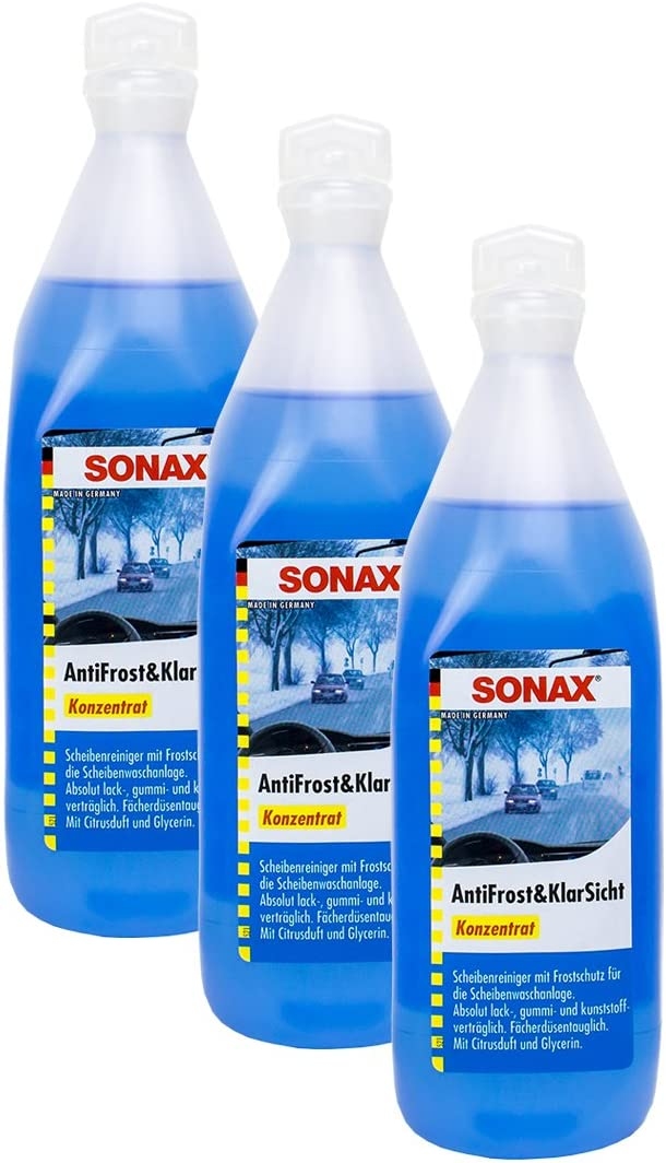 SONAX 3X 03321000 AntiFrostundKlarSicht Konzentrat Frostschutz Citrusduft 250ml