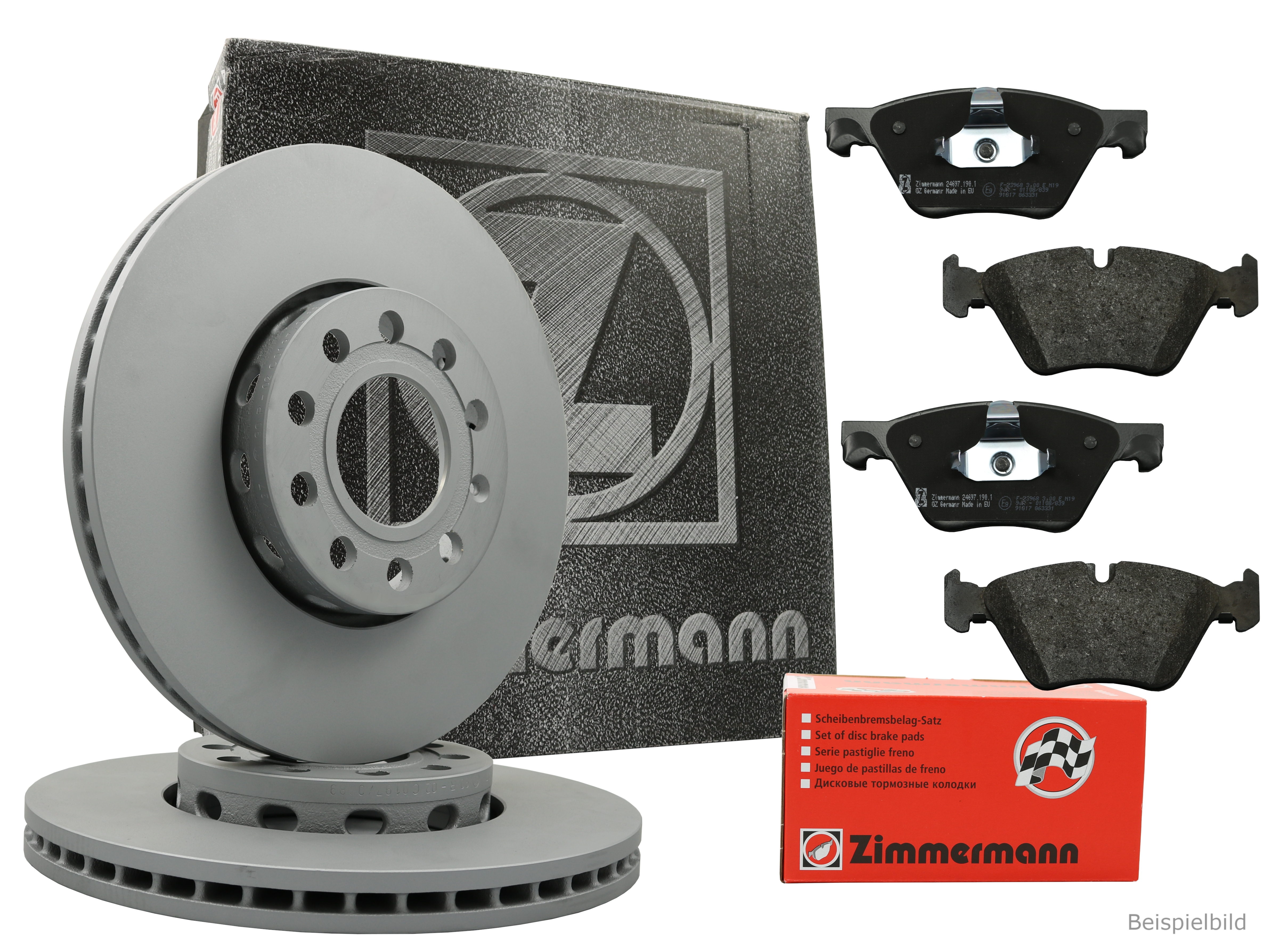 Zimmermann Bremsenset vorne Bremsscheiben + Bremsbeläge BMW 1er E81 E87 E88 E82