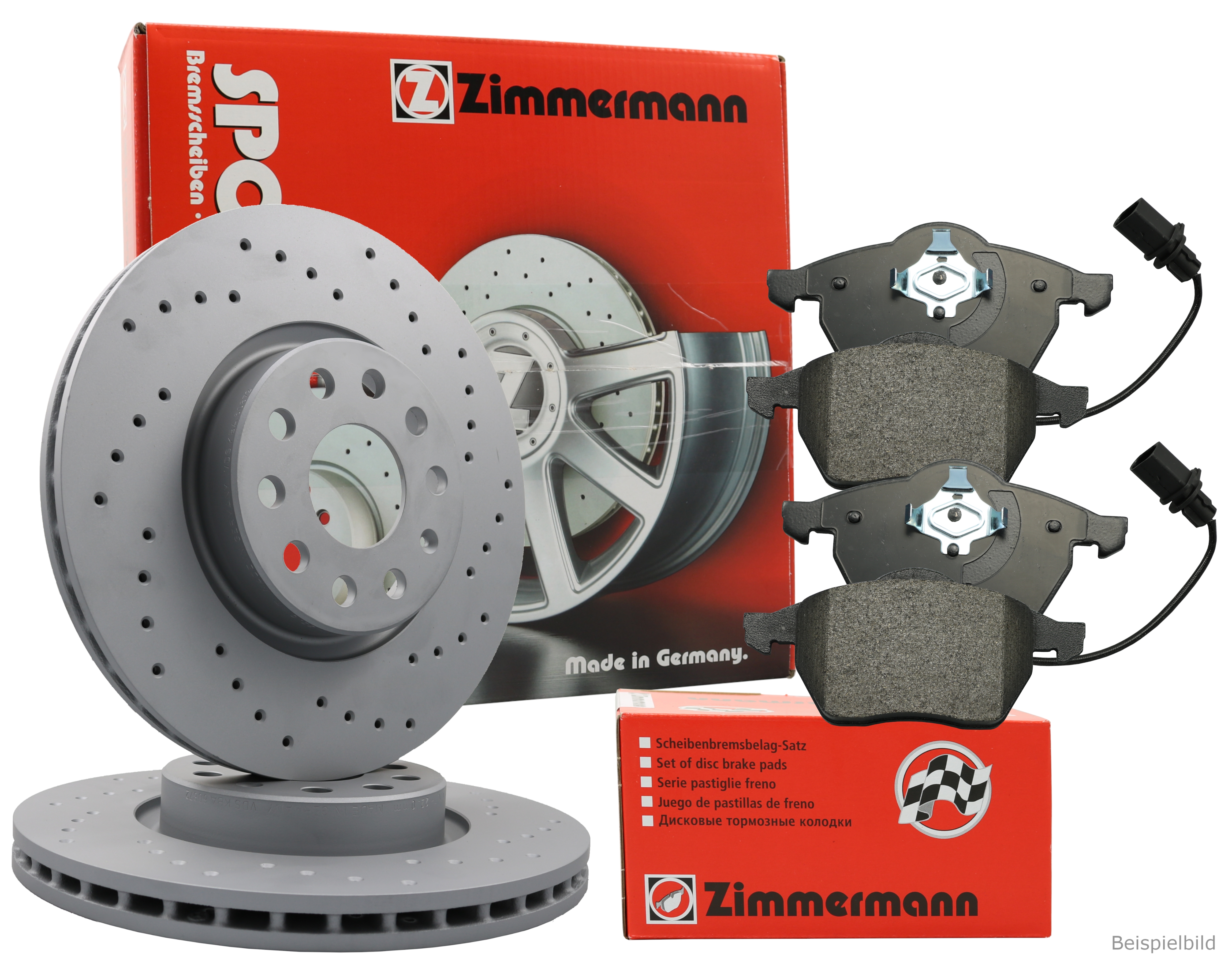 Zimmermann Bremsenset vorne Sport Bremsscheiben + Bremsbeläge VW T5 2E4