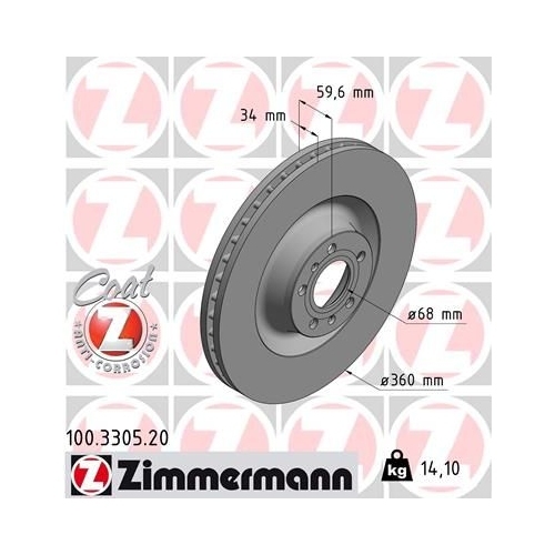 Zimmermann Bremsenset vorne Bremsscheiben + Bremsbeläge AUDI A8 VW PHAETON