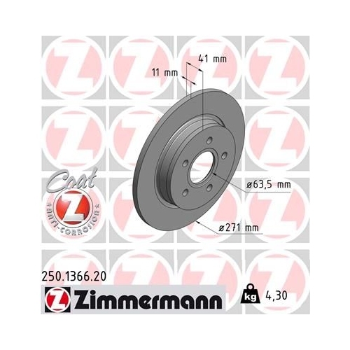 Zimmermann Bremsenset vorne + hinten Bremsscheiben + Bremsbeläge