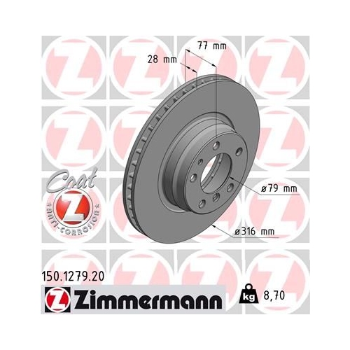 Zimmermann Bremsenset vorne + hinten Bremsscheiben + Bremsbeläge BMW 7er E38