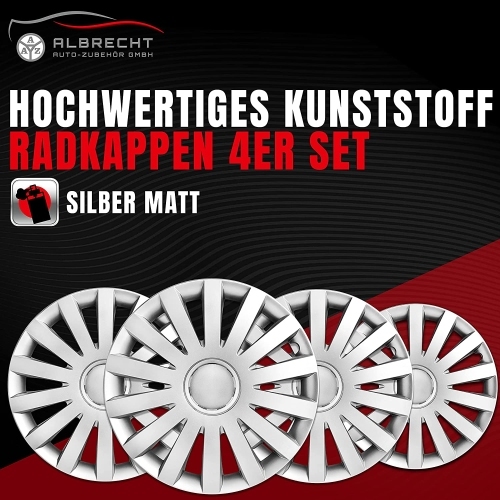 Albrecht 15 Zoll Silber Radkappen Stahlfelgen Radzierblenden Wind Felgen Winter