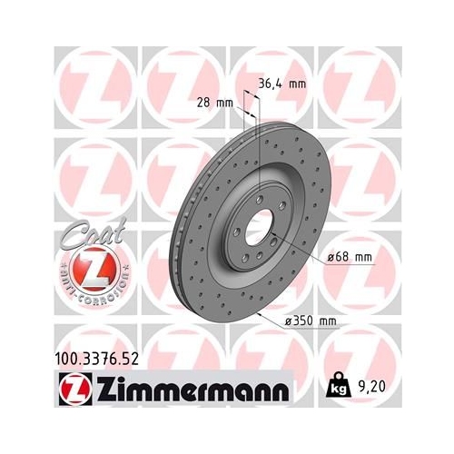 Zimmermann Bremsenset HA Sport Bremsscheiben + Bremsbeläge AUDI Q7 quattro