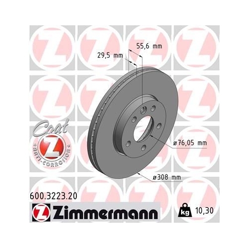 Zimmermann Bremsenset vorne + hinten VW T5/T6 BUS TRANSPORTER MULTIVAN