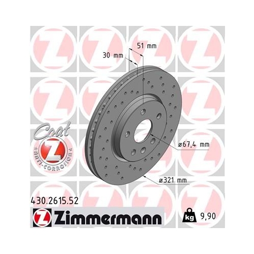 Zimmermann Bremsenset VA + HA Sport Bremsscheiben + Bremsbeläge OPEL INSIGNIA A