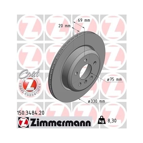 Zimmermann Bremsenset hinten Bremsscheiben + Bremsbeläge BMW 5er F10 F18