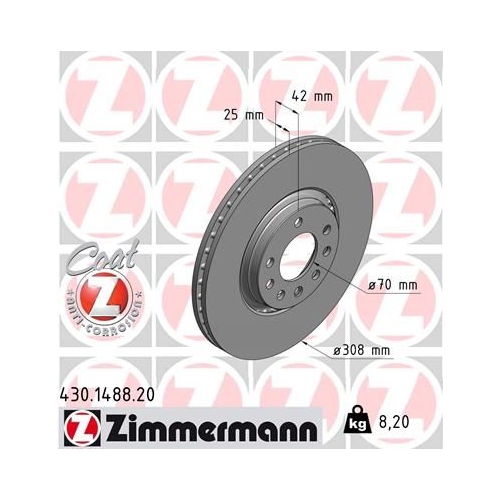 Zimmermann Bremsenset VA + HA Bremsscheiben + Bremsbeläge OPEL ZAFIRA B