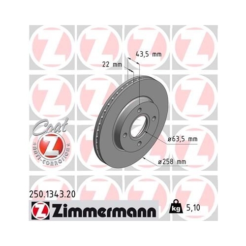 Zimmermann Bremsenset vorne + hinten Ford Fiesta 4-5 / Fusion / KA