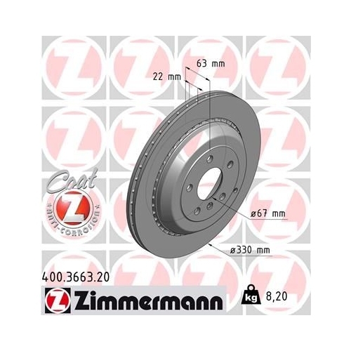 Zimmermann Bremsenset hinten Scheiben + Beläge Mercedes X164 W164 W251 V251