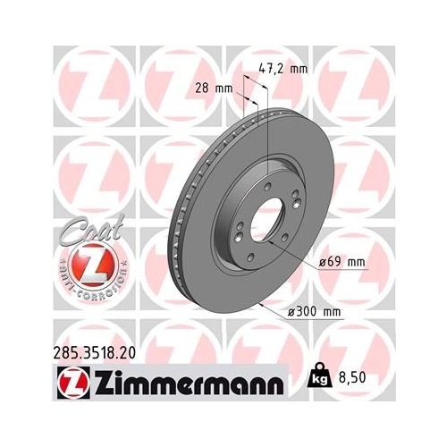 ZIMMERMANN Bremsenset Bremsscheiben + Bremsbeläge vorne + hinten HYUNDAI i40 CW