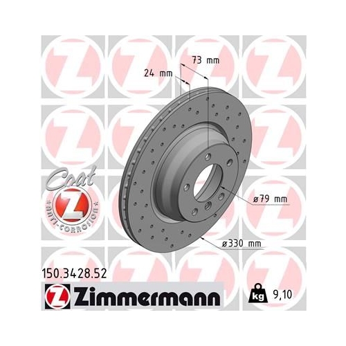 Zimmermann Bremsenset VA Sport Bremsscheiben + Bremsbeläge BMW E90 E93