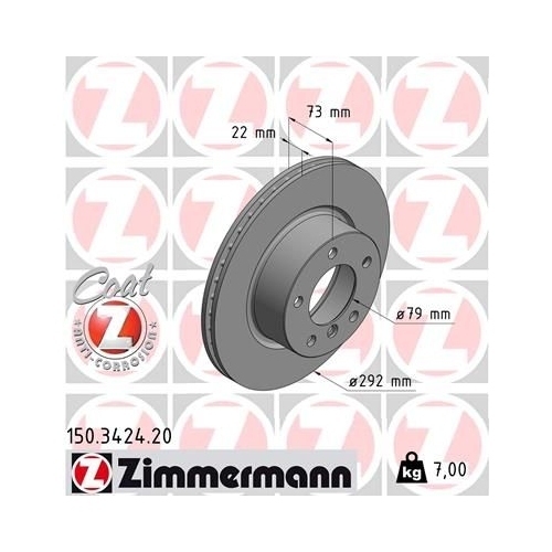 ZIMMERMANN Bremsenset Bremsscheiben + Bremsbeläge vorne + hinten BMW 1 E87 E88