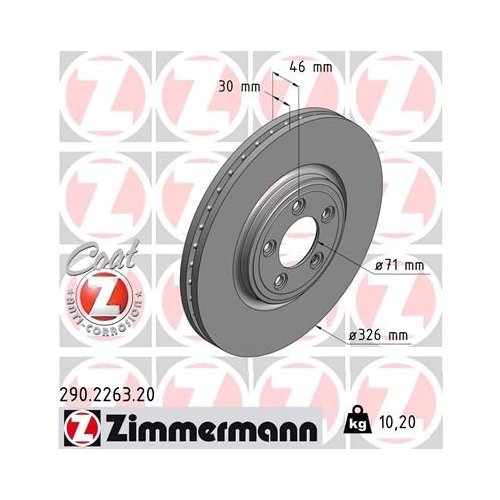 Zimmermann Bremsenset vorne Bremsscheiben + Bremsbeläge Jaguar S-Type XF XJ XK