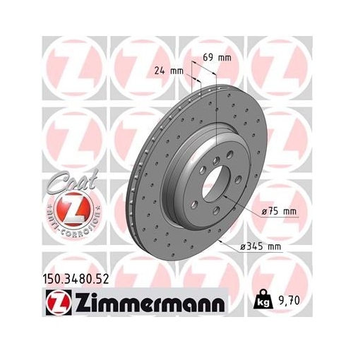 Zimmermann Bremsenset hinten Sport Scheiben + Beläge BMW 5er F11 535i 520-535d