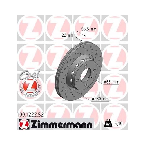 Zimmermann Bremsenset VA Sport Bremsscheiben + Bremsbeläge Audi 80 8C B4 Cabrio