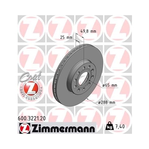 Zimmermann Bremsenset vorne + hinten VW GOLF 6 TOURAN EOS BEETLE JETTA