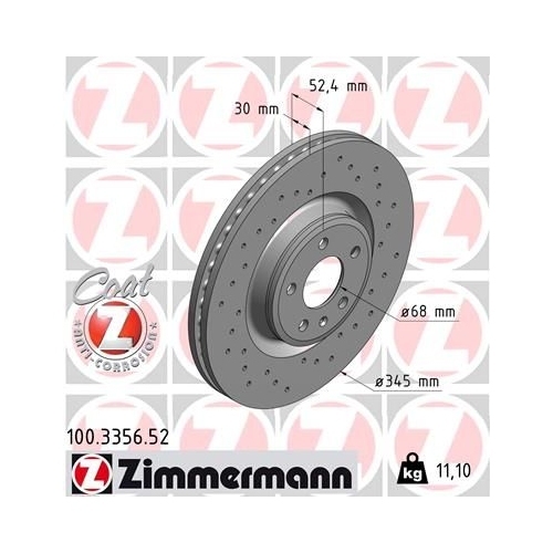 Zimmermann Bremsenset vorne Sport Scheiben + Beläge Audi A4 S4 8K B8 A5 S5 8T 8F