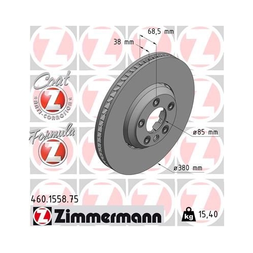 Bremsscheibe ZIMMERMANN 460.1558.75 FORMULA Z COAT Z für PORSCHE