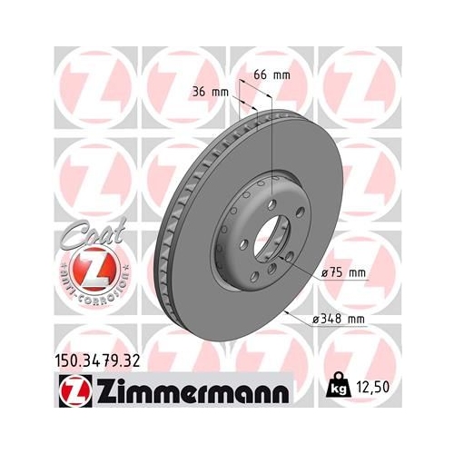 Bremsscheibe ZIMMERMANN 150.3479.32 FORMULA F COAT Z für BMW, Vorderachse