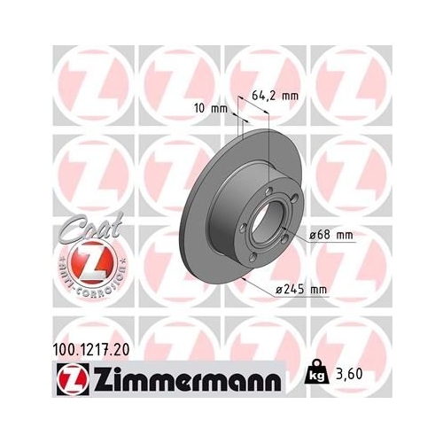 Zimmermann Bremsenset hinten Audi A6 C5 Skoda Superb VW Passat 3B