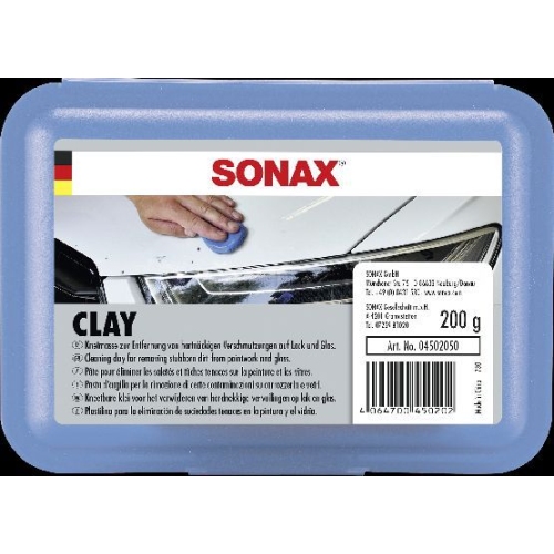 SONAX 04502050 Reinigungs-Knetmasse Clay Blau 1x200g