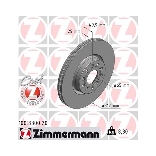 ZIMMERMANN Bremsenset Bremsscheiben + Bremsbeläge vorne + hinten VW Tiguan