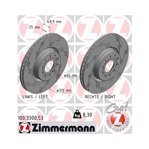 Zimmermann Bremsenset vorne + hinten Bremsscheiben + Bremsbeläge