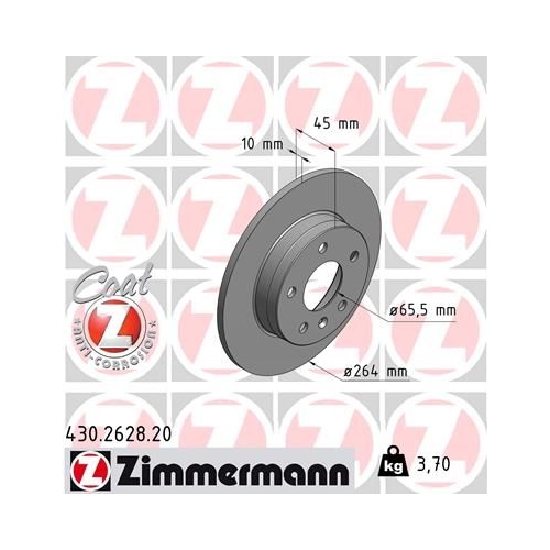 Zimmermann Bremsenset hinten Bremsscheiben + Bremsbeläge Opel Zafira B 1.6CNG