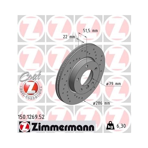 Zimmermann Bremsenset vorne Sport Bremsscheiben + Bremsbeläge BMW 3er E46