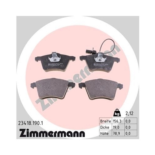 Zimmermann Bremsenset vorne + hinten Scheiben + Beläge Seat Alhambra VW Sharan