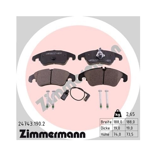 ZIMMERMANN Bremsenset Bremsscheiben + Bremsbeläge vorne hinten AUDI A4 A5 A6 Q5