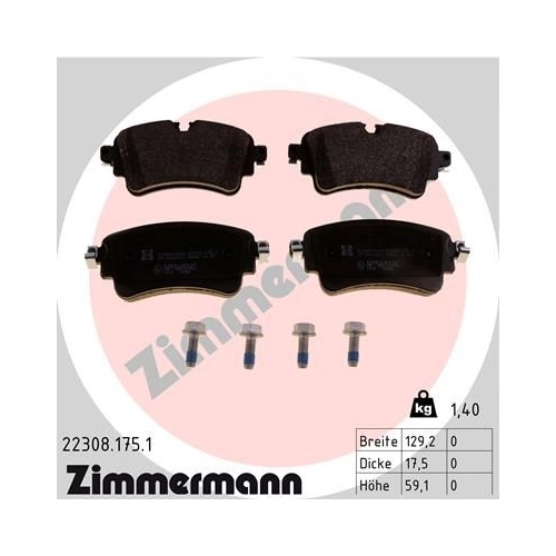 ZIMMERMANN Bremsenset Bremsscheiben + Bremsbeläge hinten AUDI A4 A6 A7 A8