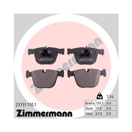 Zimmermann Bremsenset hinten Bremsscheiben + Bremsbeläge BMW F10 F18 F12 F13