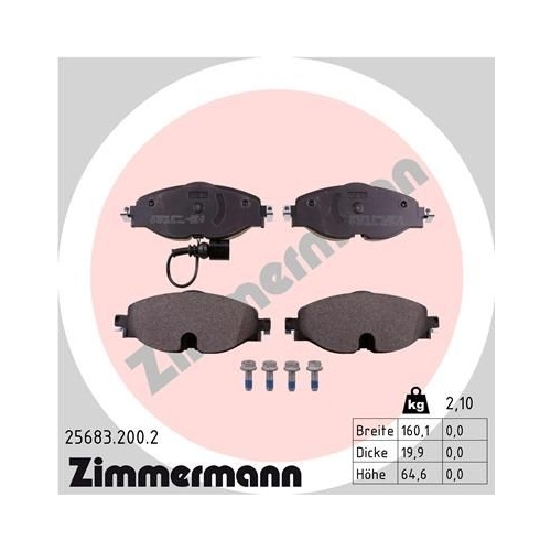 Zimmermann Bremsenset Bremsscheiben + Bremsbeläge vorne + hinten AUDI SKODA VW