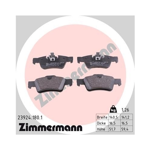 Zimmermann Bremsenset hinten Scheiben + Beläge Mercedes X164 W164 W251 V251