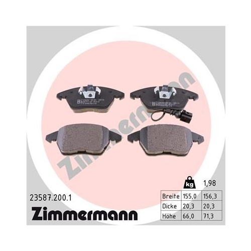 ZIMMERMANN Bremsenset Sport Bremsscheiben + Bremsbeläge vorne + hinten AUDI A3