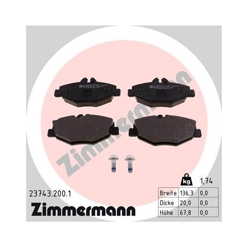 Zimmermann Bremsenset vorne + hinten Bremsscheiben + Bremsbeläge Mercedes W211