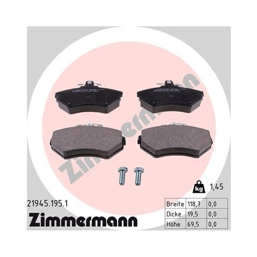 Zimmermann Bremsenset vorne Scheiben + Beläge AUDI A4 B5 / VW PASSAT 3B2 3B5