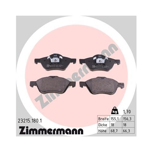 Zimmermann Bremsenset vorne + hinten Scheiben + Beläge RENAULT MEGANE 3 SCENIC 3