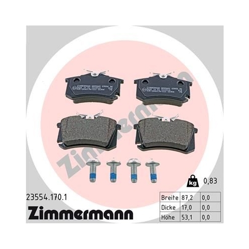 Zimmermann Bremsenset vorne + hinten Scheiben + Beläge VW AUDI SEAT SKODA