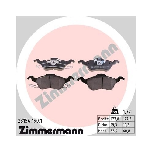 Zimmermann Bremsenset vorne + hinten Ford Fiesta 4-5 / Fusion / KA